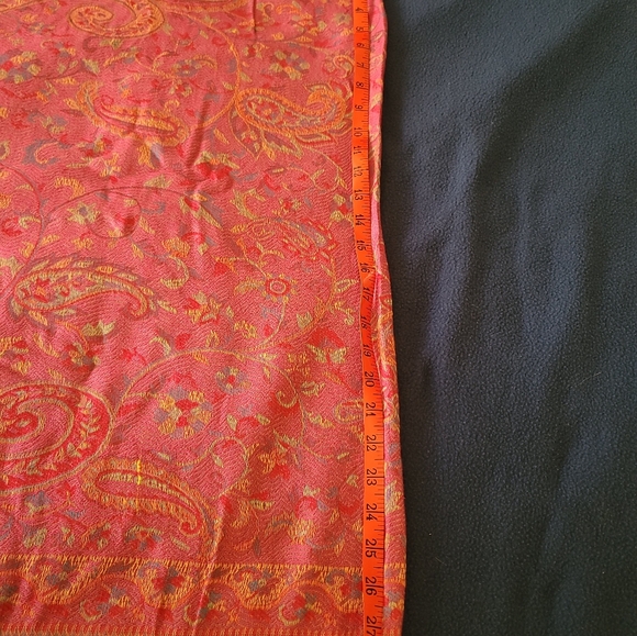 Bohemian Cashmere mix Wide Shoulder Shawl Paisley Flower hotpink/multico… - Picture 10 of 14